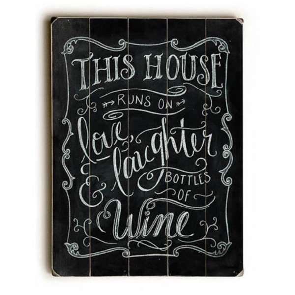 One Bella Casa One Bella Casa 0009-7317-25 9 x 12 in. Love Laughter & Wine Solid Wood Wall Decor by Robin Frost 0009-7317-25